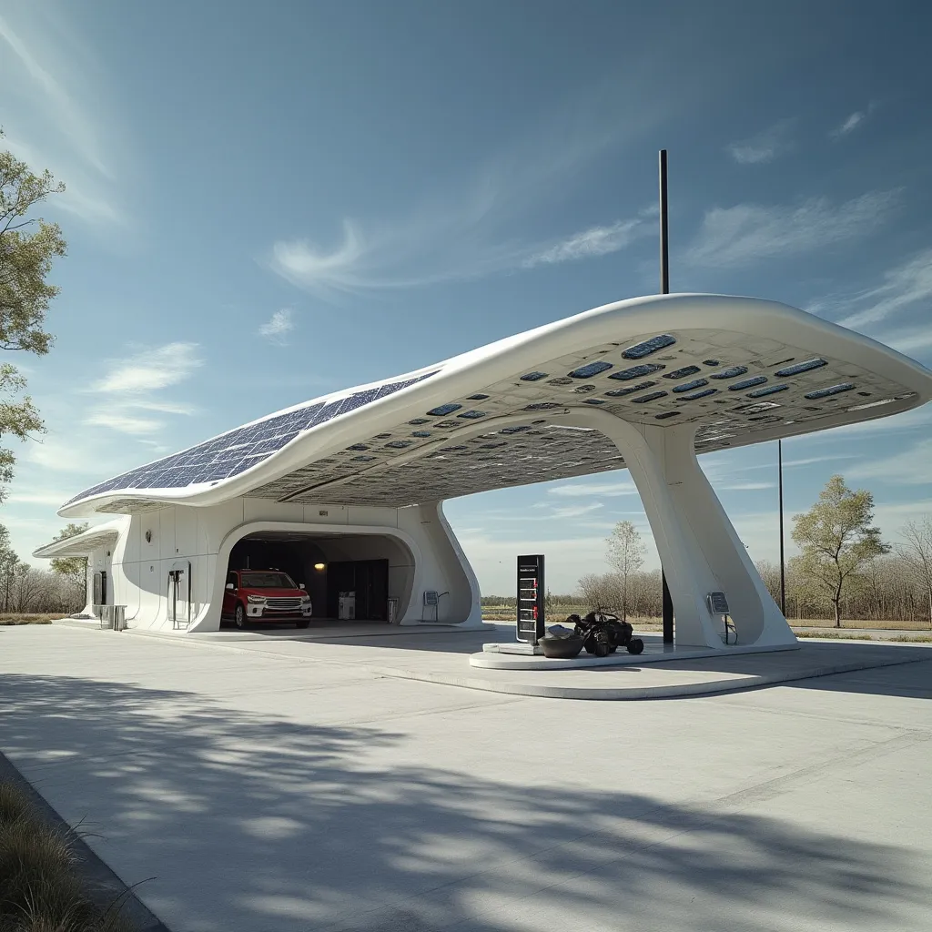 Estación de servicio moderna en Argentina